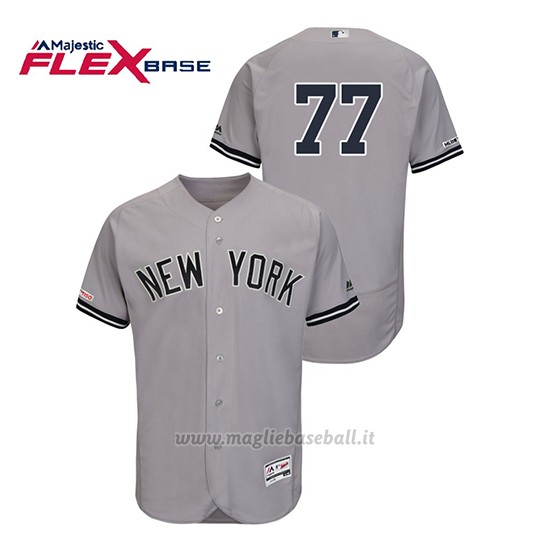 Maglia Baseball Uomo New York Yankees Clint Frazier 150th Aniversario Patch Flex Base Grigio